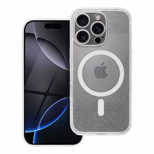 CLEAR MAG COVER dėklas su kameros apsauga, suderinamas su Magnetiniu IPHONE 15 PRO skaidrus blizgus