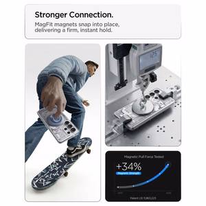 Spigen Ultra Hybrid Mag MagSafe Dėklas for Samsung Galaxy S26 Ultra Zero One - Clear and baltas