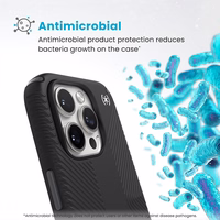 Speck Presidio2 Grip - iPhone 16 Pro dėklas (juodas / Slate pilkas / baltas)