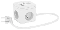 KERG 3-socket power cube + USB-A+USB-C charger 1.5m 3×1.5mm2 H05VV-F 16A/250V~ Smart white