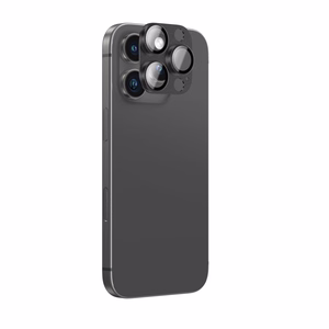 AmazingThing aviacijos klasės lydinio grūdintas stiklas objektyvui iPhone 16 Pro / 16 Pro Max - juodas