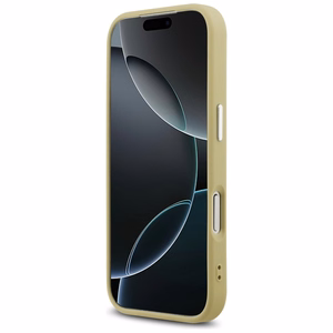 Guess Glitter Triangle Logo MagSafe чехол iPhone 17 Pro золотой