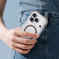 Rock Crystal Clear Magnetinė serijos dėklas telefonui Iphone 17 Pro skaidrus-juodas