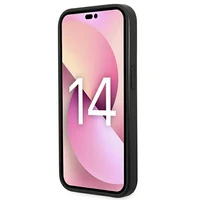 Karl Lagerfeld Saffiano Choupette Head Patch dėklas telefonui iPhone 14 Pro - juodas