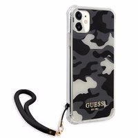 Guess GUHCN61KSARBK iPhone 11 6.1" / Xr juodas/juodas kietas dėklas Camo kolekcija