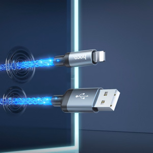 Kabelis USB A į Lightning Hoco 2,4A 1 m U112 pilkas