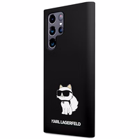 Karl Lagerfeld Silikoninis Choupette dėklas telefonui Samsung Galaxy S24 Ultra - juodas