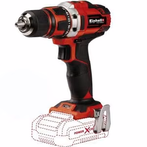 Einhell TE-CD 18/40 Li-Solo – akumuliatorinis gręžtuvas-suktuvas, 1500 RPM, 1.1 kg, juodas / raudonas