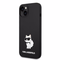 Karl Lagerfeld silikoninis Choupette dėklas telefonui iPhone 14 Plus - juodas