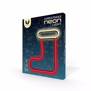 Neon LED CHRISTMAS SOCK baltas raudonas FLNE23 Forever Light