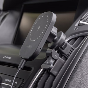 "Maxlife" automobilinis laikiklis oro angai MXCH-16 magnetinis su belaidžiu įkrovimu, juodas 15W