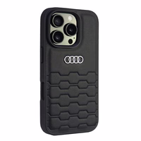 Audi Sintetinės odos iPhone 16 Pro 6.3" juodas/juodas kietas dėklas AU-TPUPCIP16P-GT/D2-BK