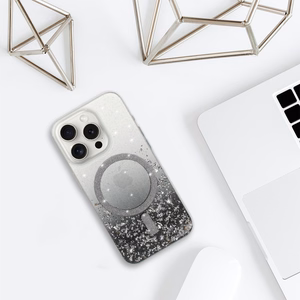 Tel Protect Moonlite Magnetinis dėklas telefonui Iphone 15 Pro Max juodas skaidrus