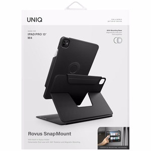 Uniq Rovus Snapmount Magnetinis 360 Sukamas Nuimamas dėklas iPad Pro 13" 2024 (7-os kartos) - juodas