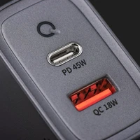 FORCELL F-ENERGY GaN VT-39 pilkas kelioninis įkroviklis Type C + USB A PD QC4.0 4A 45W