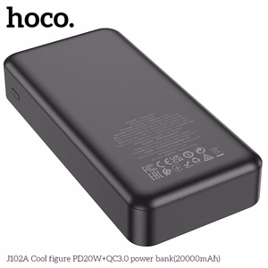 Išorinė baterija (f) Hoco 20000 mAh QC3.0 PD 3A 20W J102A juoda