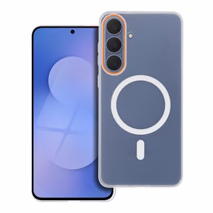 Чехол для Samsung A26 Go Orange совместимый с MagSafe прозрачный