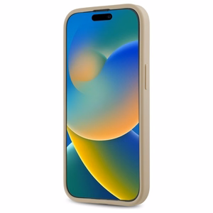 DKNY Quilted Stack Logo dėklas telefonui iPhone 15 - smėlio spalvos