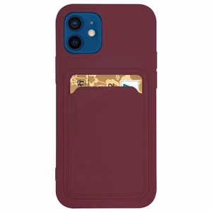 Kortelių dėklas silikoninis piniginės dėklas su kortelių skyriumi dokumentams Samsung Galaxy A72 4G bordo