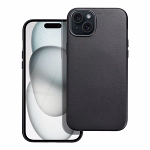 Чехол Leather Mag Cover (MagSafe) для iPhone 15 Plus чёрный