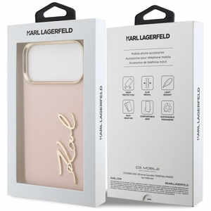 Karl Lagerfeld Karl Script Logo dėklas iPhone 17 Pro Max - rožinis