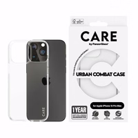 CARE by PanzerGlass Urban Combat dėklas telefonui iPhone 15 Pro Max - skaidrus
