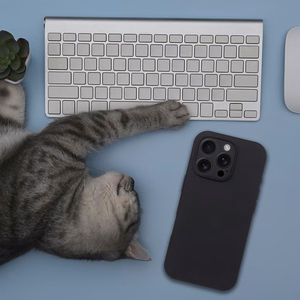 Silikoninis 2mm dėklas telefonui IPHONE 17 Air, suderinamas su Magnetine MagSafe funkcija, juodos spalvos