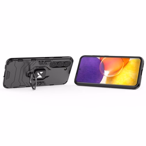 Wozinsky Ring Armor dėklas telefonui Samsung Galaxy S23 šarvuotas dėklas su magnetiniu laikikliu ir žiedu juodas
