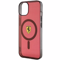 Ferrari FEHMP14SURKR iPhone 14 6.1" raudonas kietas dėklas telefonui pusiau permatomas magnetinis (MagSafe)