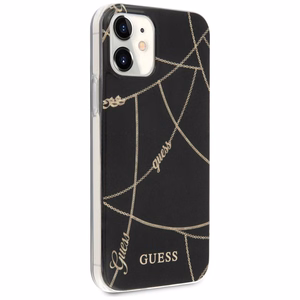 Dėklas telefonui (m) iPhone 12 mini 5.4" - juodas/juodas kietasis dėklas Saffiano