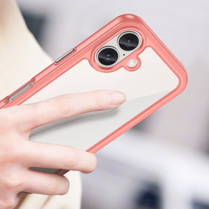 Outer Space dėklas telefonui su geliniu rėmeliu iPhone 16 Plus - raudonas
