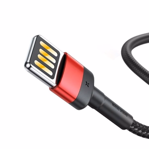 Baseus Cafule Dvipusis USB Lightning kabelis 2,4A 1m (juodas+raudonas)