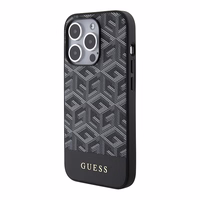 Guess GCube Stripes Magnetinis dėklas telefonui iPhone 15 Pro - juodas