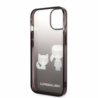 Karl Lagerfeld KLHCP14STGKCK iPhone 14 6,1 "kietas dėklas juodas / juodas Gradientinis Ikonik Karlas & Choupette