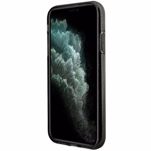 Karl Lagerfeld KLHCN61HNKCTGK iPhone 11 / Xr 6.1" juodas/juodas kietas dėklas Blizgučiai Karl&Choupette