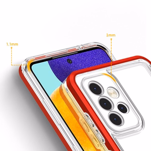 Clear 3in1 dėklas telefonui Samsung Galaxy A73 rėmelio gelis raudona
