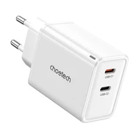 "Choetech" PD6013, GaN, 2x USB-C, PD65W tinklo įkroviklis (baltas)