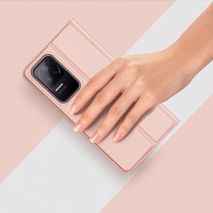 Dux Ducis Skin Pro atverčiamas dėklas telefonui Xiaomi Poco F4 5G auksinis