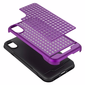 Zizo Star Diamond Hybrid dėklas, skirtas iPhone X, violetinis ir juodas