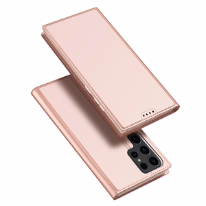 Dux Ducis Skin Pro dėklas telefonui Samsung S24 Ultra su atvartu - rožinis