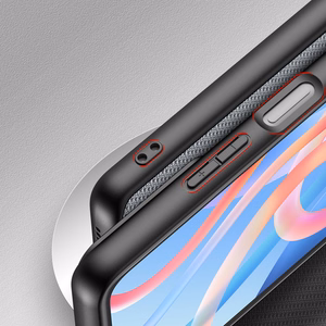 Dux Ducis Fino dėklas telefonui dengtas nailono medžiaga Poco M4 Pro 5G mėlyna