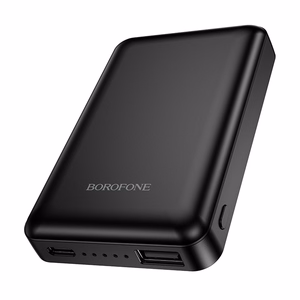Borofone 5000mAh išorinė baterija BJ82 Dawn – USB – magnetinė, su indukciniu įkrovimu, juoda