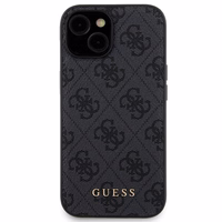 Guess 4G Metal Logo dėklas telefonui rinkinys iPhone 15 + 5000mAh Magnetinė išorinė baterija - juoda