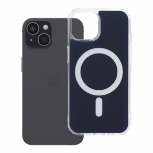 „Clear Fusion Mag Cover“ dėklas, skirtas „iPhone 15“, suderinamas su „MagSafe“ – tamsiai mėlynas
