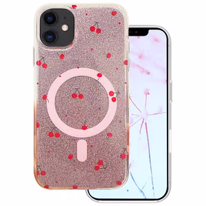 Cherry Mag dėklas skirtas iPhone 11 su blizgučiais