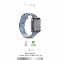 Puro Icon silikoninis dirželis Apple Watch 42/44/45/49 mm - šviesiai mėlynas (2 vnt.)