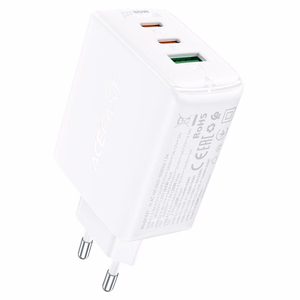 Acefast greitas įkroviklis GaN (2xUSB-C / USB-A) PPS / PD / QC4+ 65W baltas (A41)