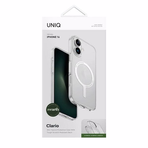 Uniq Clario dėklas telefonui iPhone 16 6.1" Magclick įkrovimas skaidrus