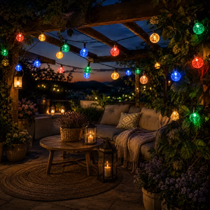 String Light Solar LED CRYSTAL BALLS SCB61 6,5m 30 balls multicolor Forever Light