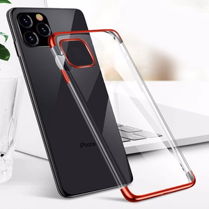 Skaidrus spalvotas dėklas Gel TPU su elektroplokštės rėmeliu Xiaomi Mi 11 mėlynas
